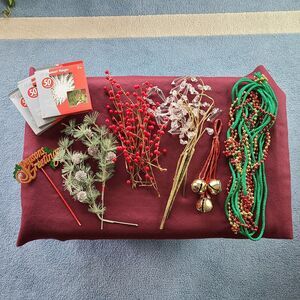Holiday Crafting Bundle Craft Supplies Floral Picks Garland Bell Ornament Hanger
